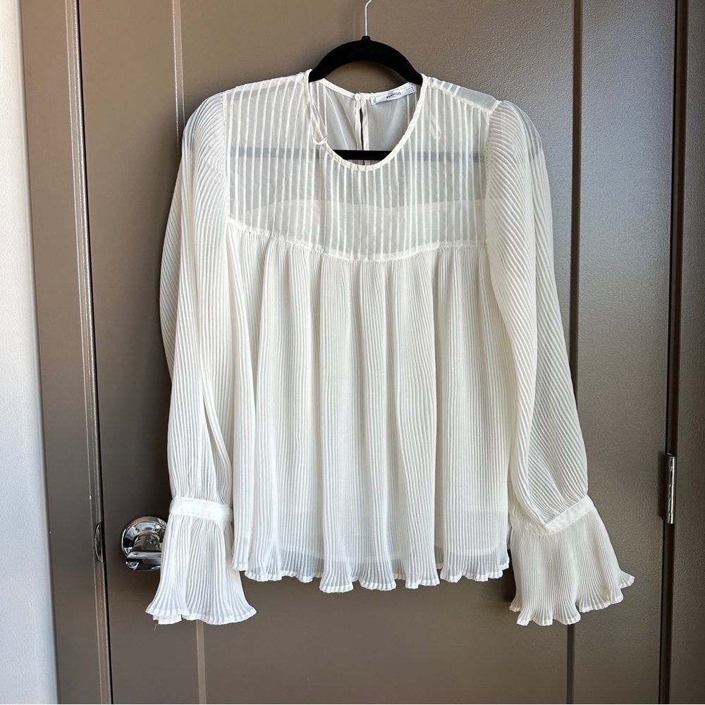 Mango white blouse size 6
